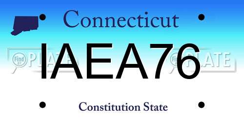 IAEA76 Connecticut License Plate
