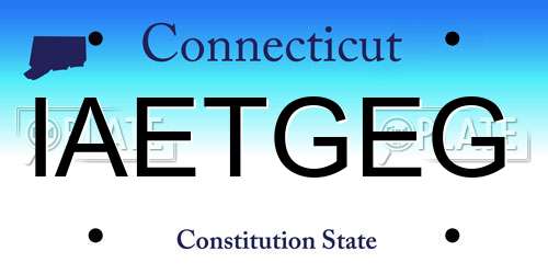 IAETGEG Connecticut License Plate