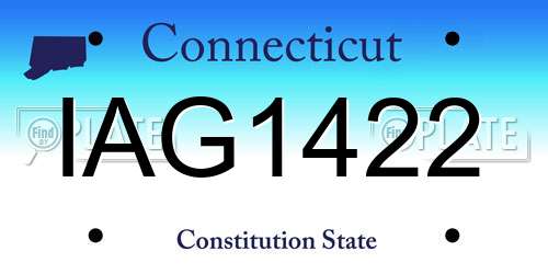 IAG1422 Connecticut License Plate