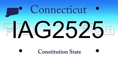 IAG2525 Connecticut License Plate