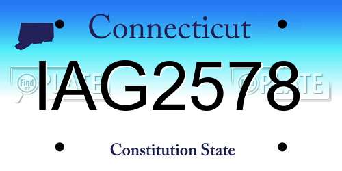 IAG2578 Connecticut License Plate