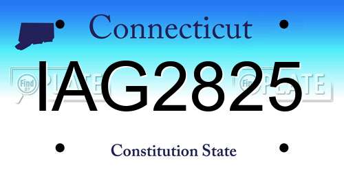 IAG2825 Connecticut License Plate