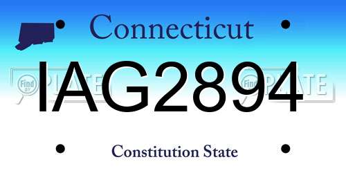 IAG2894 Connecticut License Plate