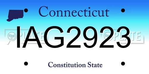 IAG2923 Connecticut License Plate