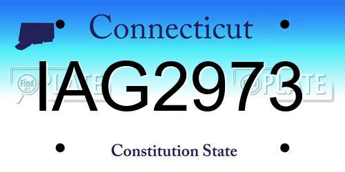 IAG2973 Connecticut License Plate