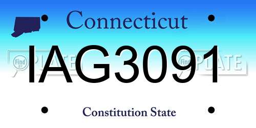 IAG3091 Connecticut License Plate