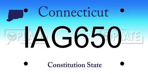 IAG650 Connecticut License Plate