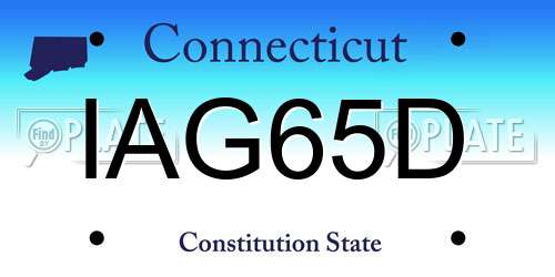 IAG65D Connecticut License Plate