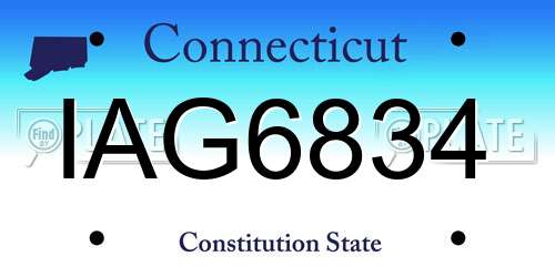 IAG6834 Connecticut License Plate