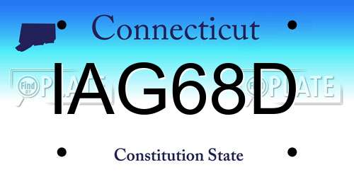 IAG68D Connecticut License Plate