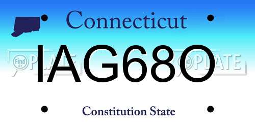 IAG68O Connecticut License Plate