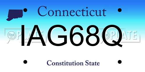 IAG68Q Connecticut License Plate