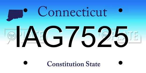 IAG7525 Connecticut License Plate