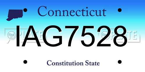 IAG7528 Connecticut License Plate