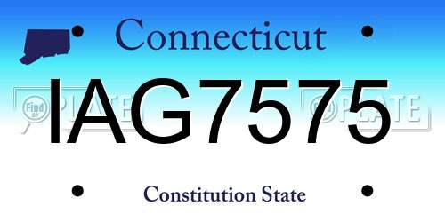 IAG7575 Connecticut License Plate