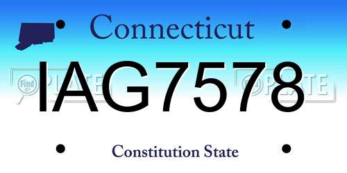 IAG7578 Connecticut License Plate