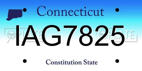 IAG7825 Connecticut License Plate