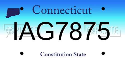 IAG7875 Connecticut License Plate