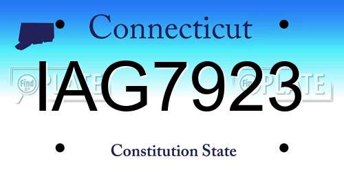 IAG7923 Connecticut License Plate