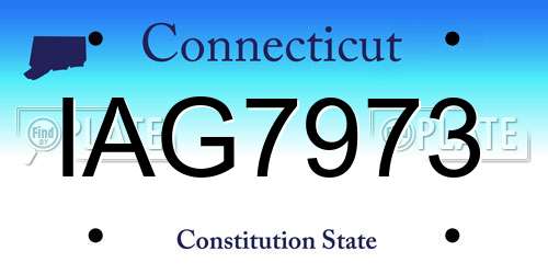 IAG7973 Connecticut License Plate