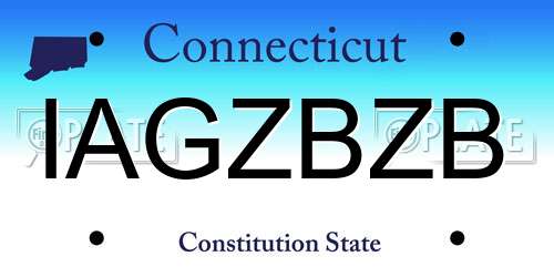 IAGZBZB Connecticut License Plate