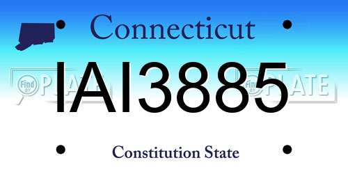 IAI3885 Connecticut License Plate