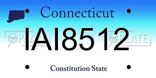 IAI8512 Connecticut License Plate