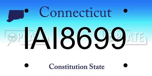 IAI8699 Connecticut License Plate