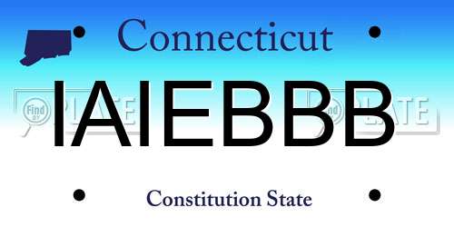 IAIEBBB Connecticut License Plate