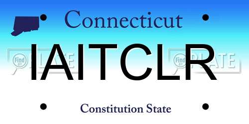 IAITCLR Connecticut License Plate