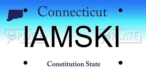 IAMSKI Connecticut License Plate