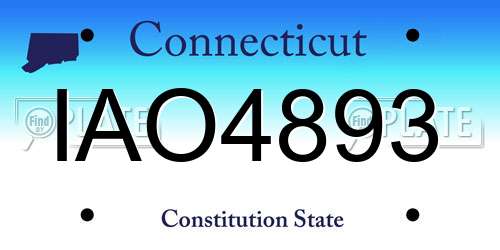 IAO4893 Connecticut License Plate