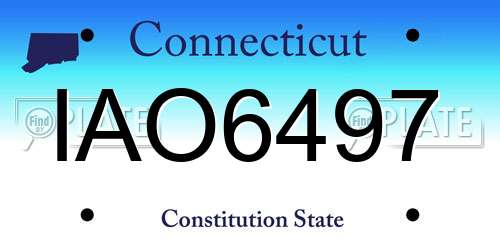 IAO6497 Connecticut License Plate