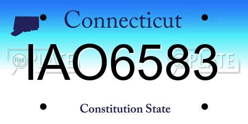 IAO6583 Connecticut License Plate