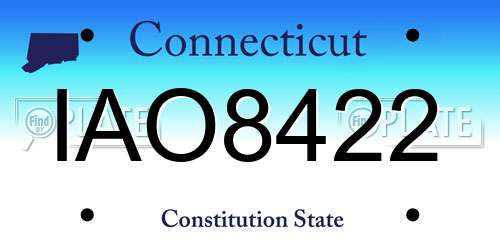 IAO8422 Connecticut License Plate