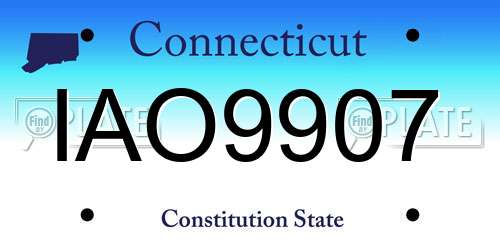 IAO9907 Connecticut License Plate