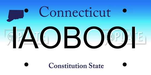 IAOBOOI Connecticut License Plate