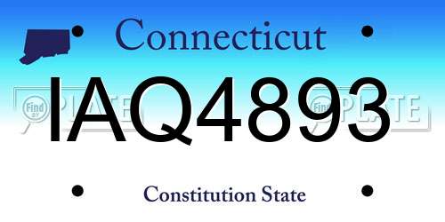 IAQ4893 Connecticut License Plate