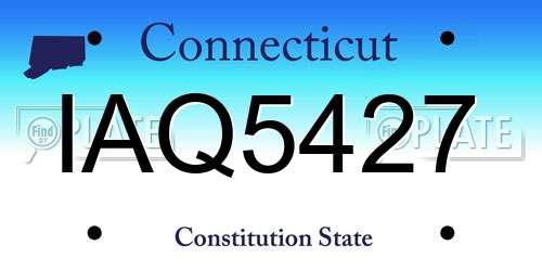 IAQ5427 Connecticut License Plate