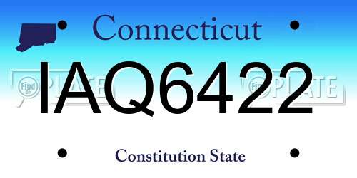 IAQ6422 Connecticut License Plate
