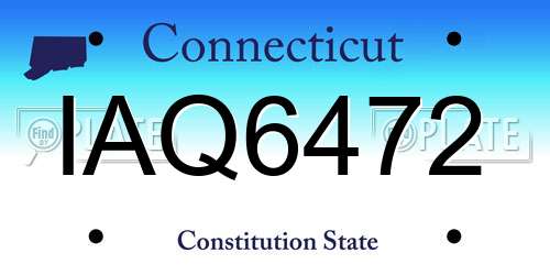 IAQ6472 Connecticut License Plate