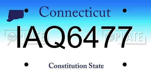 IAQ6477 Connecticut License Plate