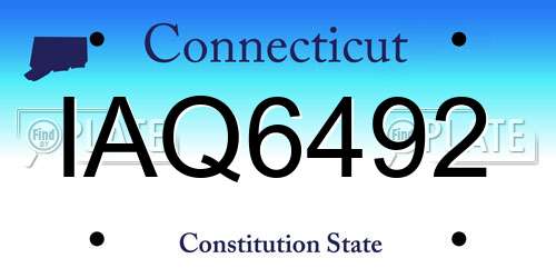 IAQ6492 Connecticut License Plate