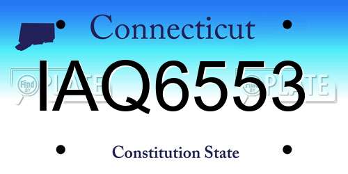 IAQ6553 Connecticut License Plate