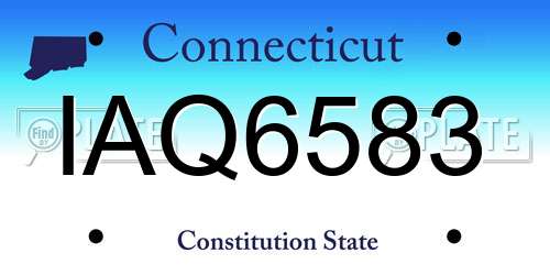 IAQ6583 Connecticut License Plate
