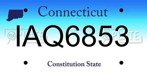 IAQ6853 Connecticut License Plate