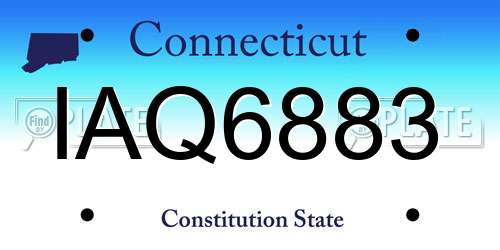 IAQ6883 Connecticut License Plate