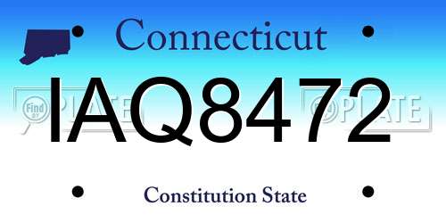 IAQ8472 Connecticut License Plate