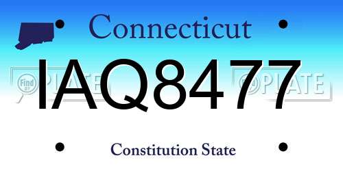 IAQ8477 Connecticut License Plate