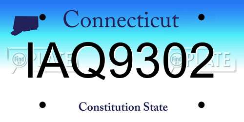 IAQ9302 Connecticut License Plate